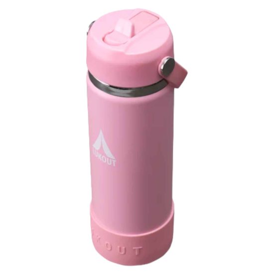 BOTELLA BOCA ANCHA 591 ML BOMBILLA LUKOUT ROSADO - Imagen 2