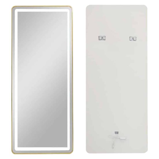 Espejo Aluminio Dorado Con Luz Led - Imagen 2