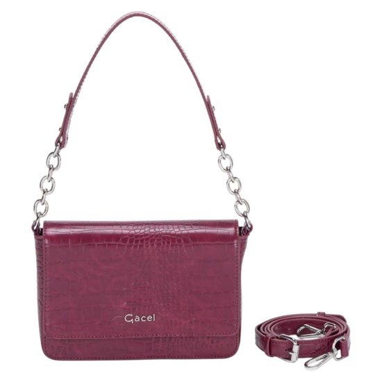 CARTERA RETRO CON TAPA GRANDE CAR3189 BURDEO GACEL - Imagen 2