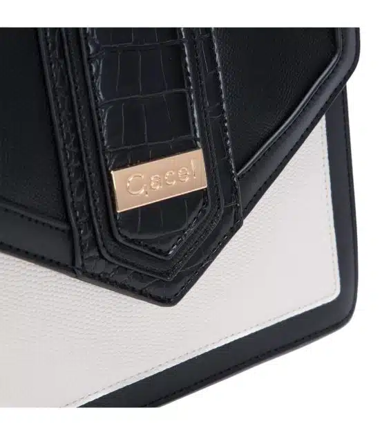 CARTERA RETRO CON TAPA GRANDE CAR3218 BLANCO/NEGRO GACEL - Imagen 4