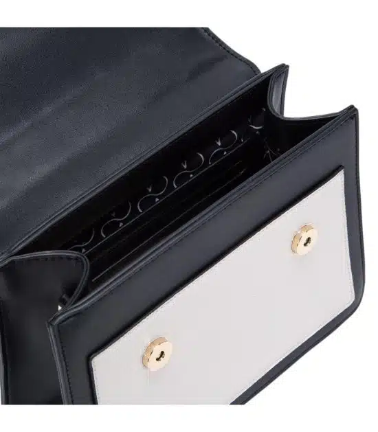 CARTERA RETRO CON TAPA GRANDE CAR3218 BLANCO/NEGRO GACEL - Imagen 5