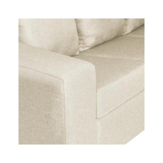 Living 2 Cuerpos 2 Pouf Kahlo Tela Beige Innova - Imagen 4
