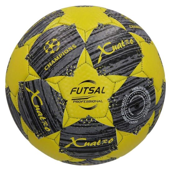 BALON FUTSAL N°4 XCUATRO AMARILLO-NEGRO OXN