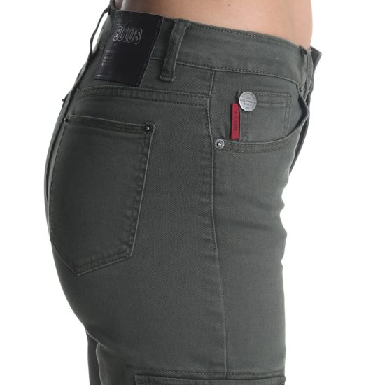 PANTALON MUJER COLOR CARGO TIRO ALTO VERDE 785 ELLUS - Imagen 3