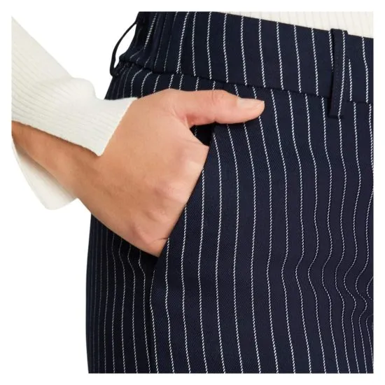 PANTALON PALAZZO CON RAYAS Y PRETINA ELASTICADA AZUL LDP - Imagen 3