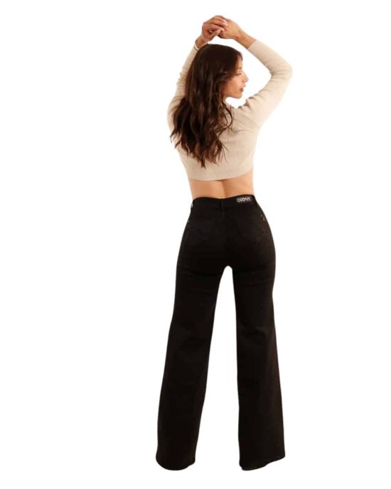 JEANS LORETTA PALAZZO BLACK DIVINE - Imagen 3