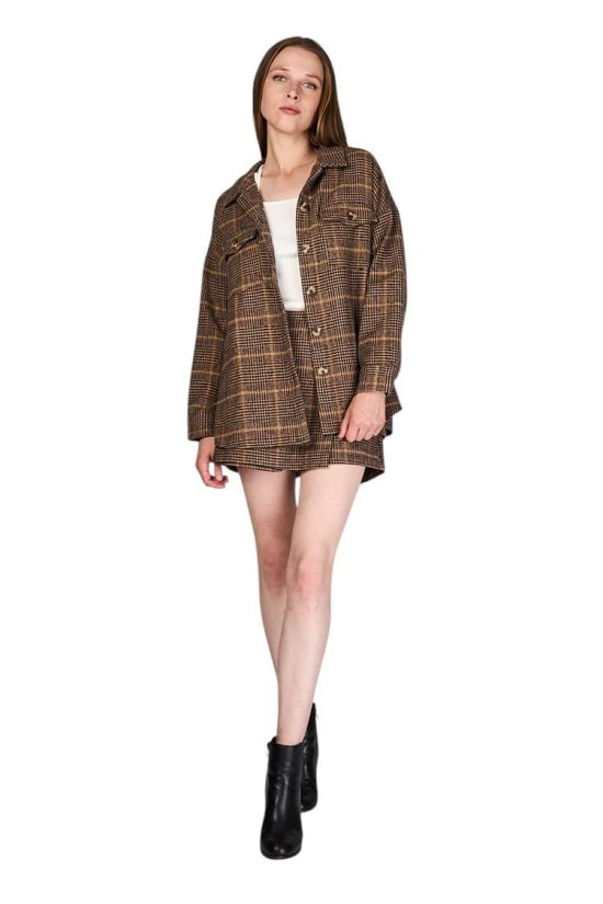Chaqueta Cuadros Javiera Café Eclipse - Imagen 4