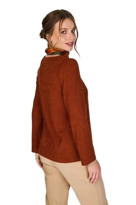 BLUSA TEJIDA LUANA TERRACOTA ECLIPSE - Imagen 2