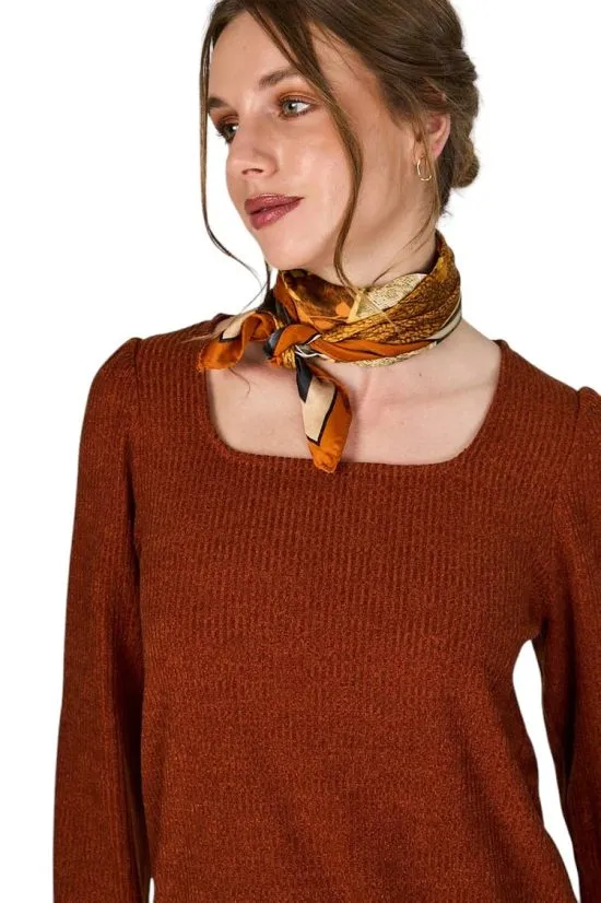 BLUSA TEJIDA LUANA TERRACOTA ECLIPSE - Imagen 3