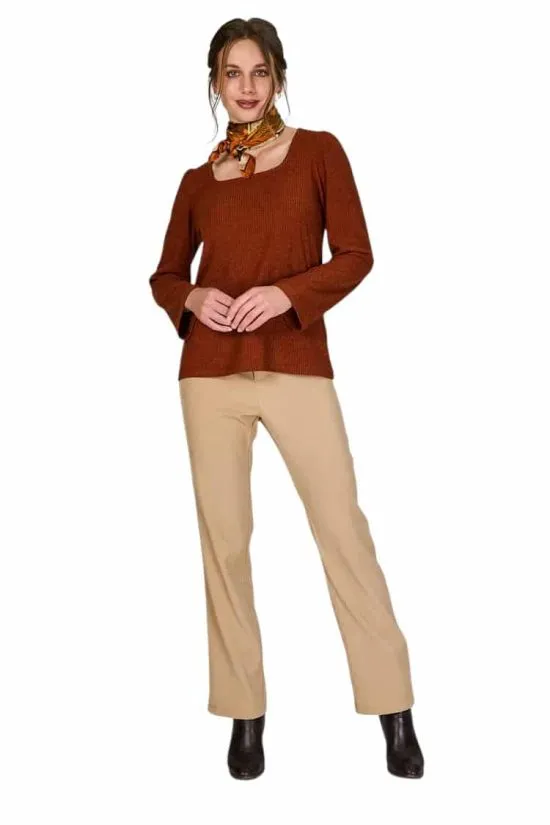 BLUSA TEJIDA LUANA TERRACOTA ECLIPSE - Imagen 4