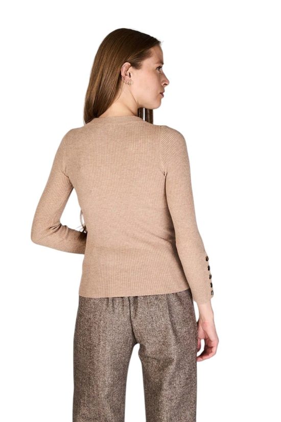 Blusa con Botones Virgi Beige Eclipse - Imagen 2