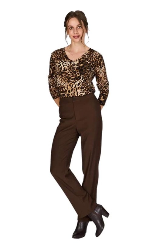 Polera Animal Print Julieta Café Eclipse - Imagen 4