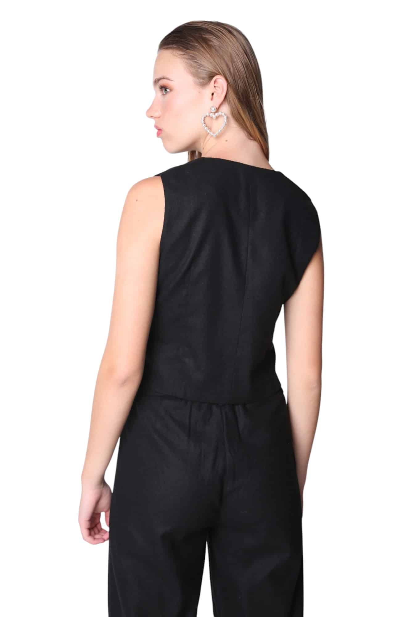 GILETTE BLAZER FILIPA IN SOLID BLACK ATREVIDA - Imagen 3