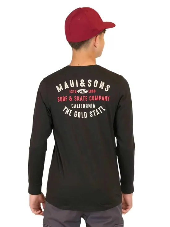 Polera Niño Manga Larga 5P454-MI Liso Black Maui - Imagen 2