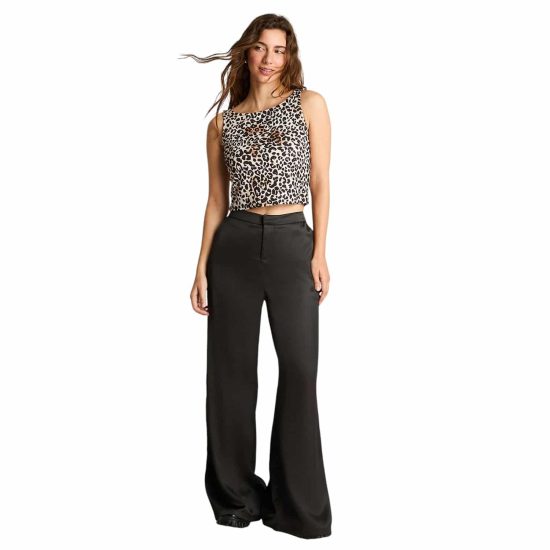 PANTALON PALAZZO 766705 NEGRO ACUARELA - Imagen 4