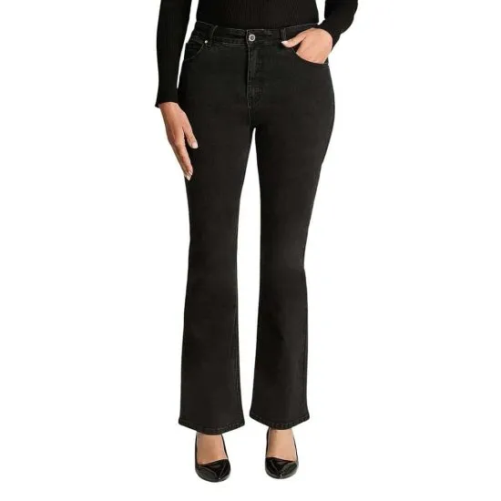 JEANS FLARE CON BOTON NEGRO LORENZO DI PONTI