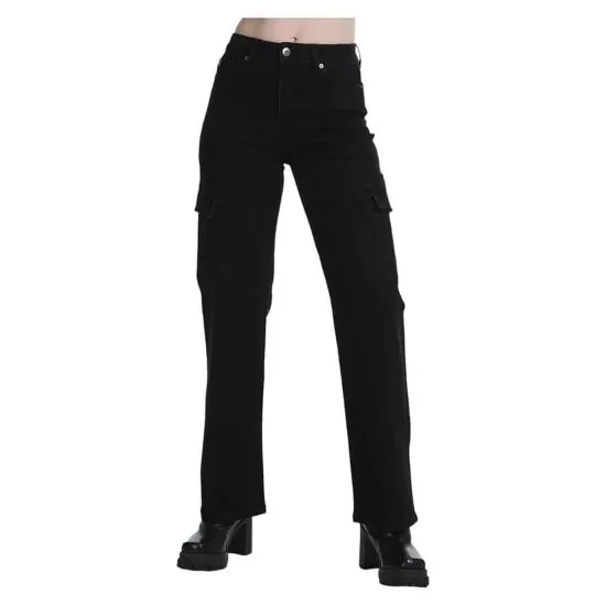 Pantalon Mujer Cargo Tiro Alto negro Ellus