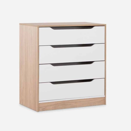 COMODA 4 CAJONES OLMO BLANCO CIC