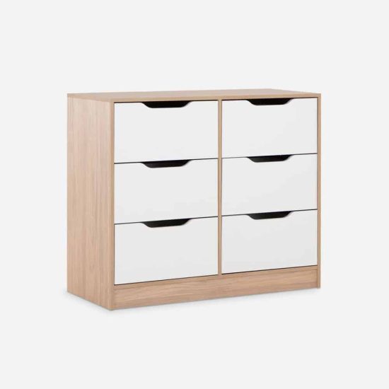 Cómoda 6 Cajones Olmo Blanco Cic