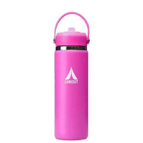 BOTELLA TERMICA BOCA ANCHA 591 ML BOMBILLA FUCSIA LUKOUT