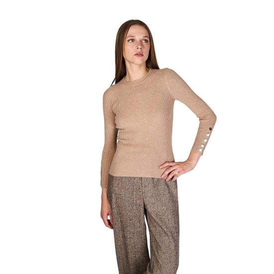 Blusa con Botones Virgi Beige Eclipse
