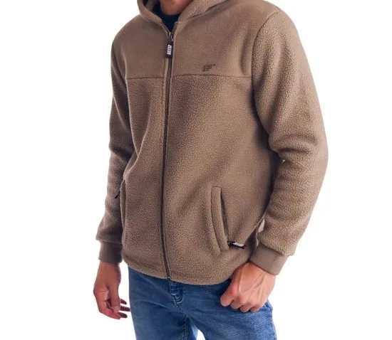POLERON HOMBRE SHERPA FULL ZIPPER CON CAPUCHA ELLUS