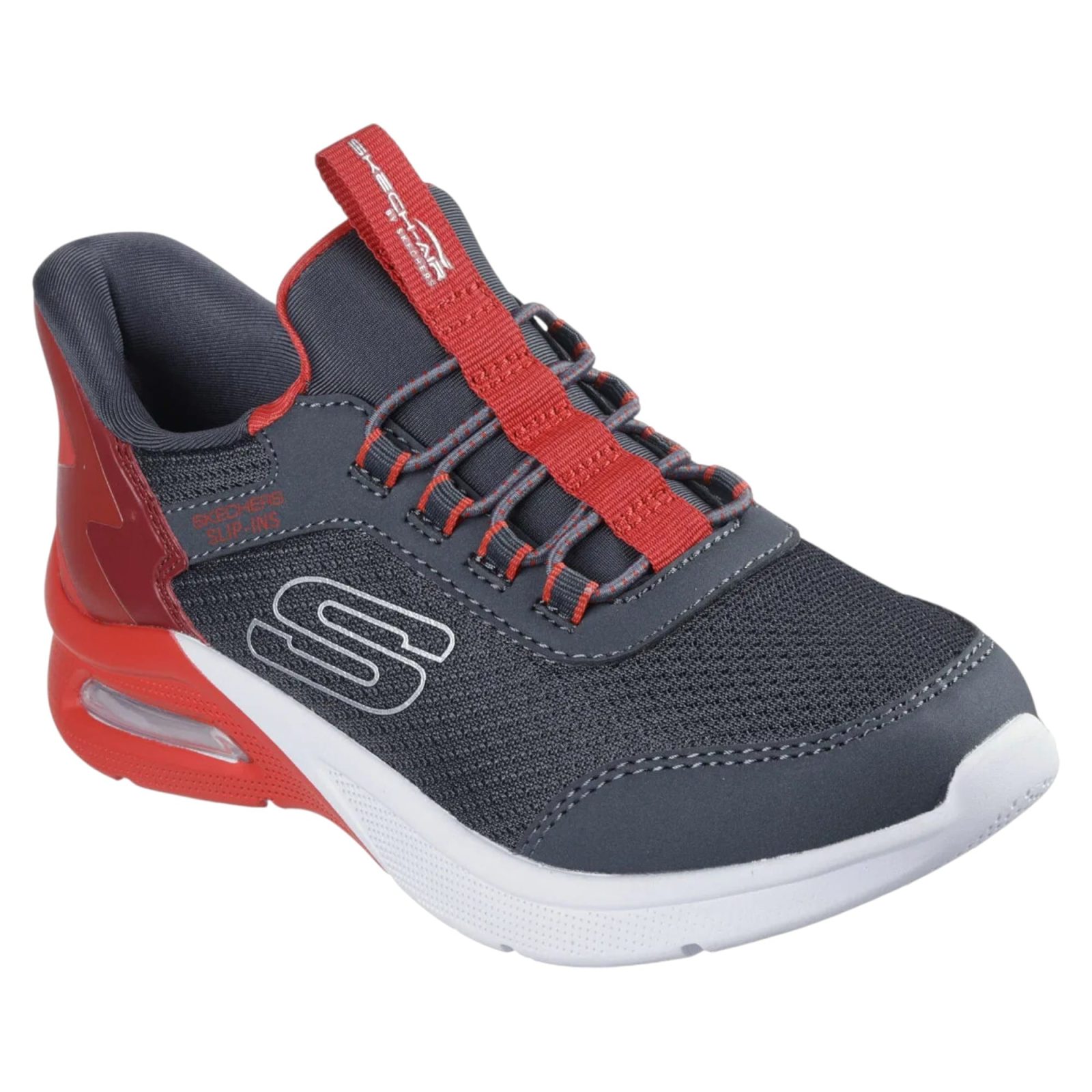 ZAPATILLA NIÑO MICROSPEC MAX BRISK STRIPE GRIS SKECHERS - Imagen 5