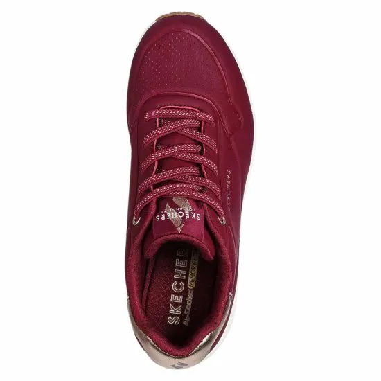 ZAPATILLA MUJER UNO SHIMMER AWAY BURGUNDY SKECHERS - Imagen 2