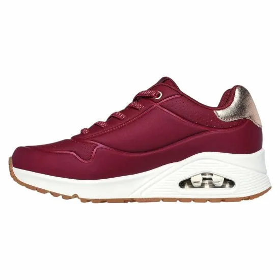 ZAPATILLA MUJER UNO SHIMMER AWAY BURGUNDY SKECHERS - Imagen 3