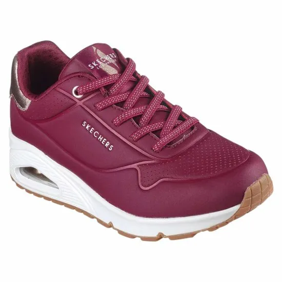 ZAPATILLA MUJER UNO SHIMMER AWAY BURGUNDY SKECHERS - Imagen 5