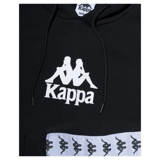 Poleron Hombre Kappa Hoodie Iconic Black White - Imagen 4