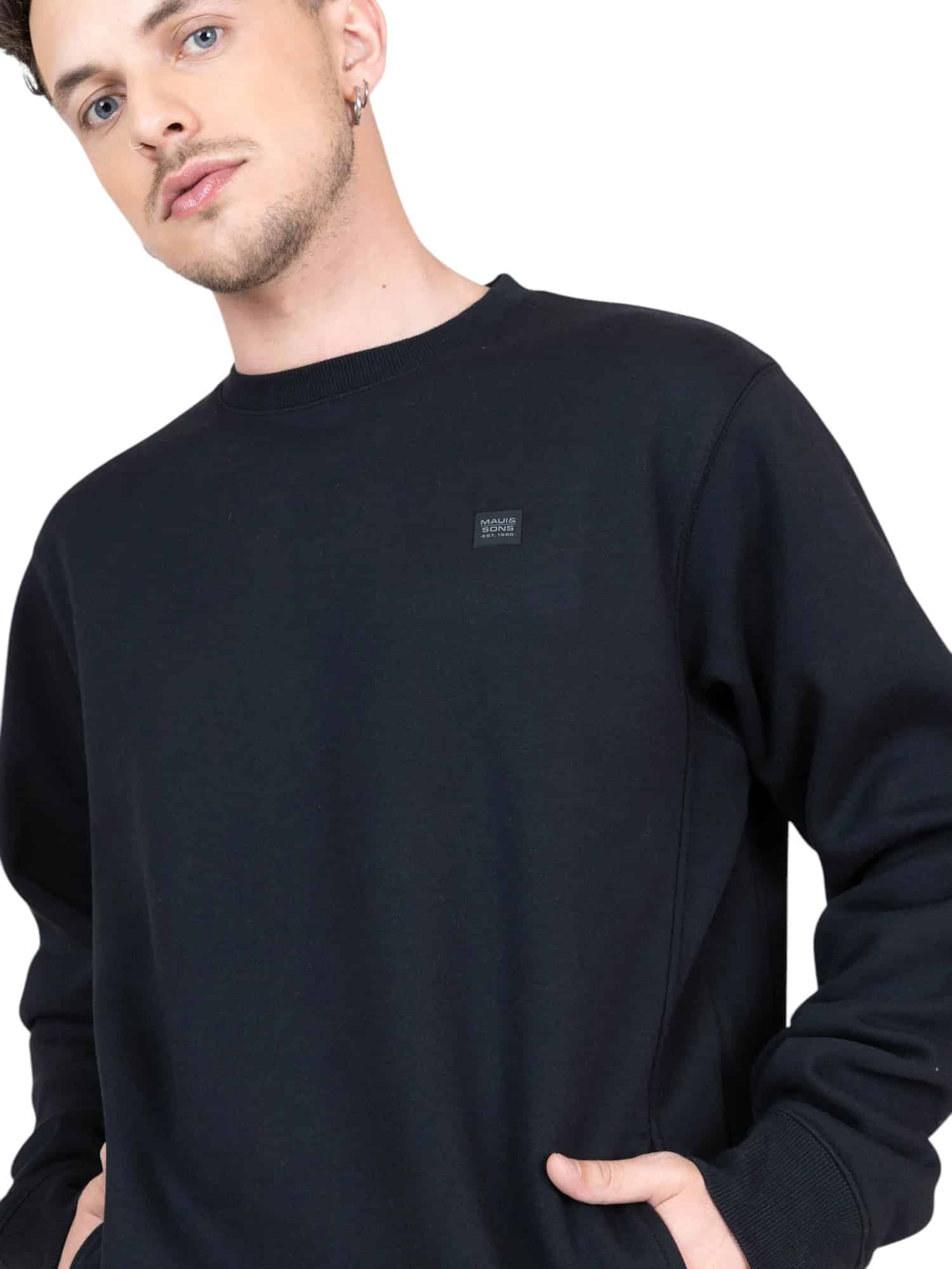 POLERON HOMBRE BONDED 50741-MI LISO BLACK MAUI - Imagen 3