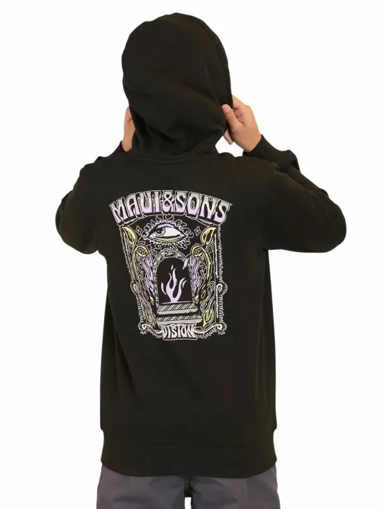 POLERON KIDS FULLZIPPER 5O536-MI LISO NEGRO MAUI - Imagen 2