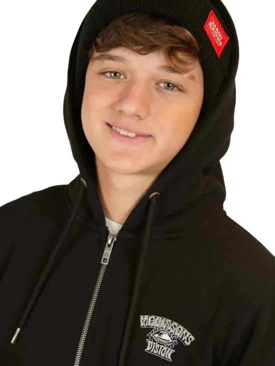 POLERON KIDS FULLZIPPER 5O536-MI LISO NEGRO MAUI - Imagen 3