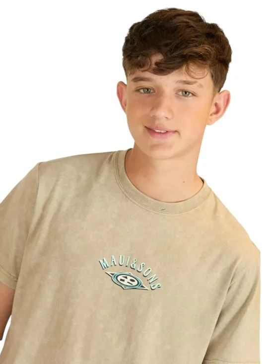 POLERA NIÑO MC 5P437-MI LISO KHAKI MAUI - Imagen 3