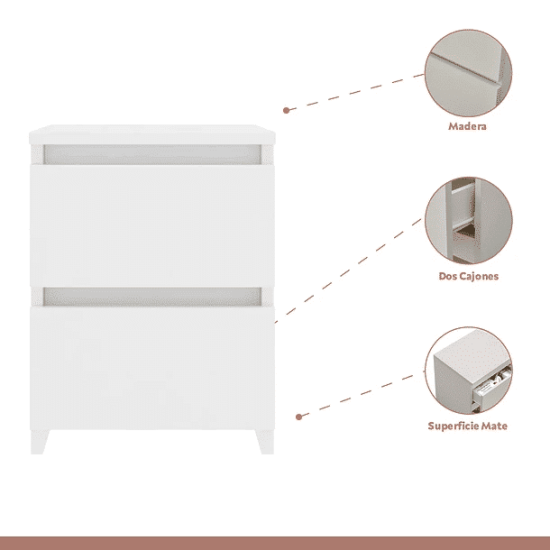 VELADOR CAJON DOBLE MINIMAL BLANCO KLIK - Imagen 3