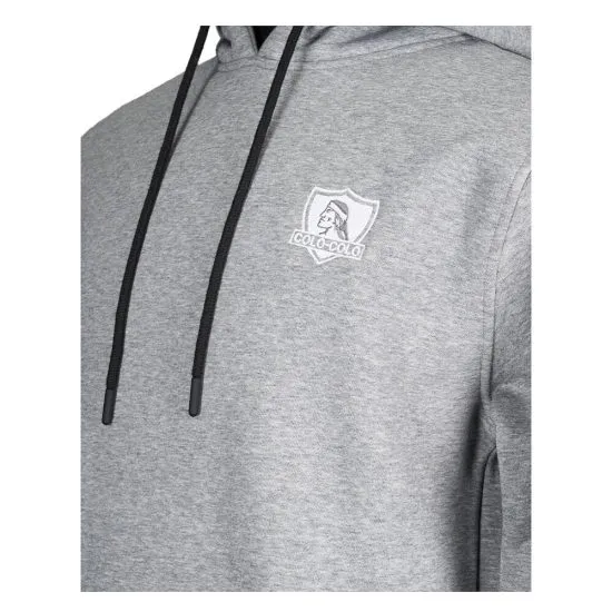 Polerón Colo Colo Urbano Hoodie Gris Logo - Imagen 3
