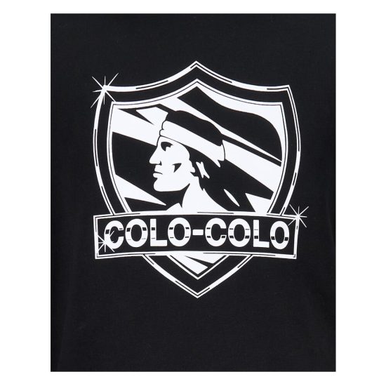 Polerón Colo Colo Urbano Hoodie Negro Escudo Franjas - Imagen 3