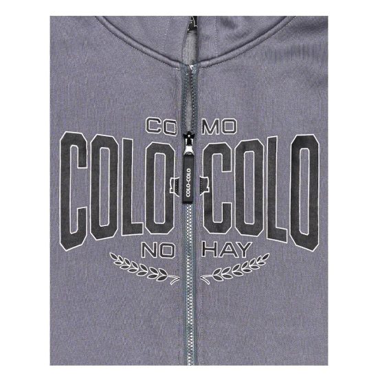 Polerón Colo Colo Urbano Full Zipper Gris Negro - Imagen 3
