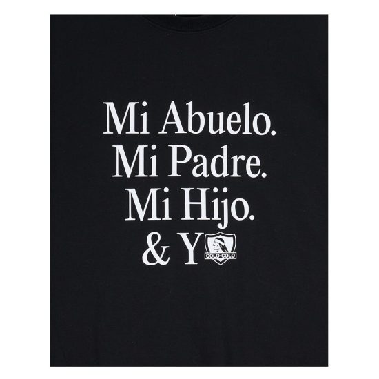 Polera Colo Colo Urbano Centenario Hombre Negro Lema - Imagen 3