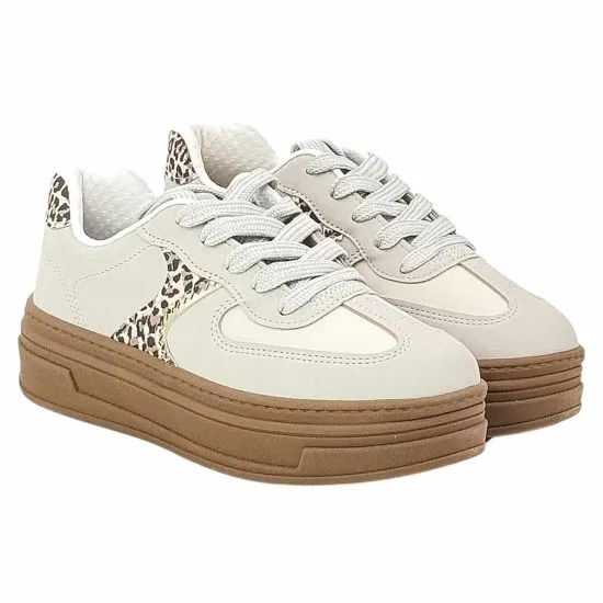 Zapatillas Mujer Beige Vison Animal Print Chocolate Mink Beira Rio - Imagen 4