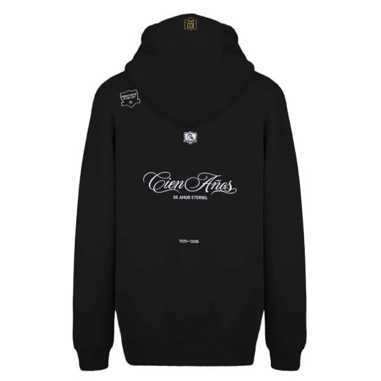 Polerón Colo Colo Urbano Hoodie Negro 100 años - Imagen 2