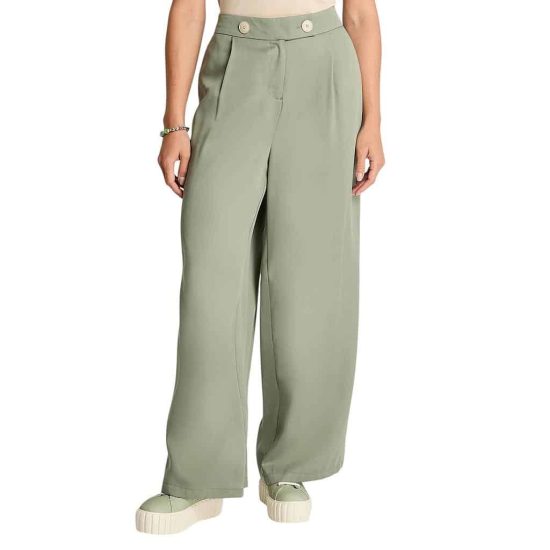 Pantalón Lyocell Verde Curvi