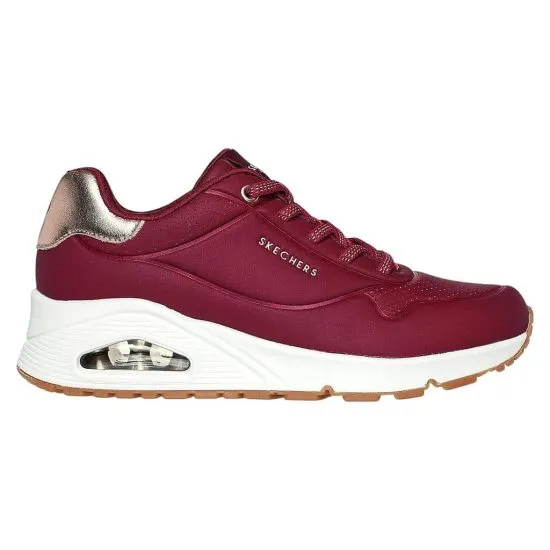 ZAPATILLA MUJER UNO SHIMMER AWAY BURGUNDY SKECHERS