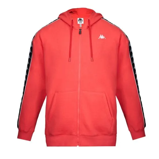 Poleron Hombre Hoodie Iconic Red Black Kappa
