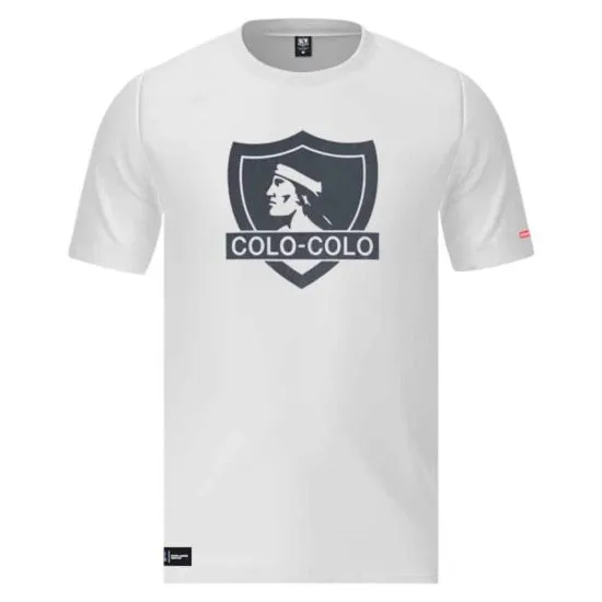 Polera Colo Colo Urbano Hombre Blanco Escudo Negro