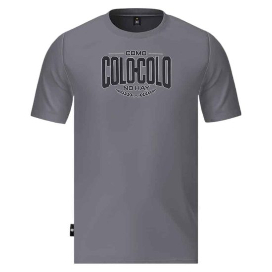 Polera Colo Colo Urbano Hombre Gris Estampado Negro