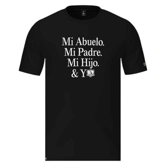 Polera Colo Colo Urbano Centenario Hombre Negro Lema