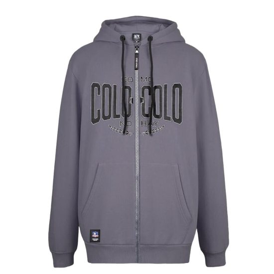 Polerón Colo Colo Urbano Full Zipper Gris Negro