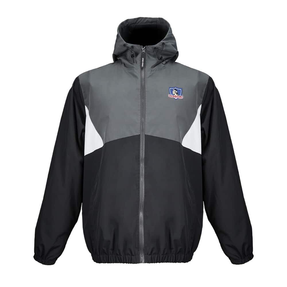 Cortaviento Colo Colo Urbano tri Color Negro Blanco Gris